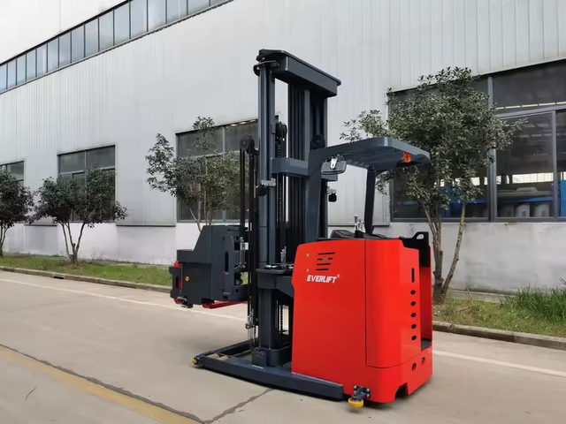 Everlift-carretilla elevadora de tres vías, 3000kg, mástil triple con elevación libre completa y palanca de cambios lateral, carretilla elevadora portátil con asiento