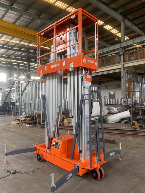 Plataforma de trabajo aérea de aluminio móvil con elevador aéreo de 6M 8M 10M 12M (mástil doble)